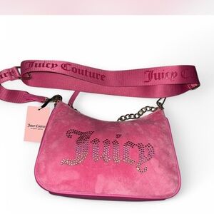 Juicy Couture Pink Rhinestone Shoulder Bag with Chain Strap